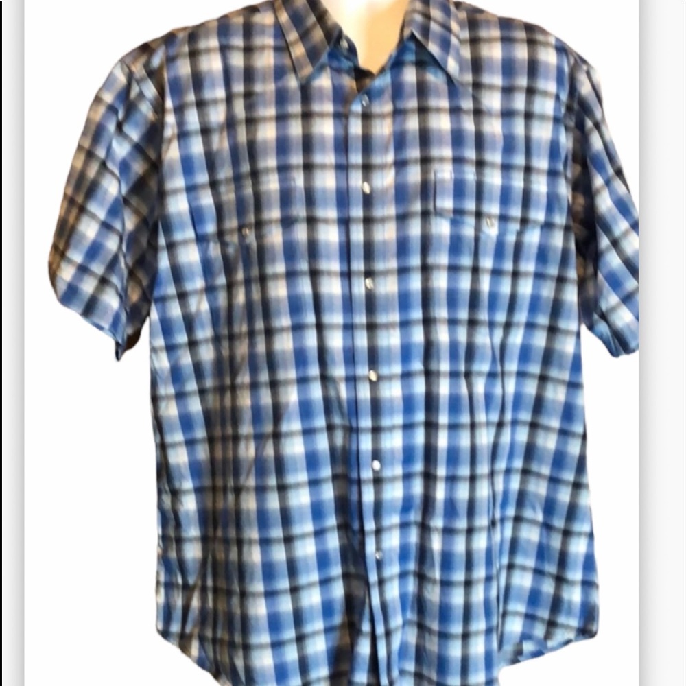 Wrangler snap up 2X blue plaid shirt XXL western
